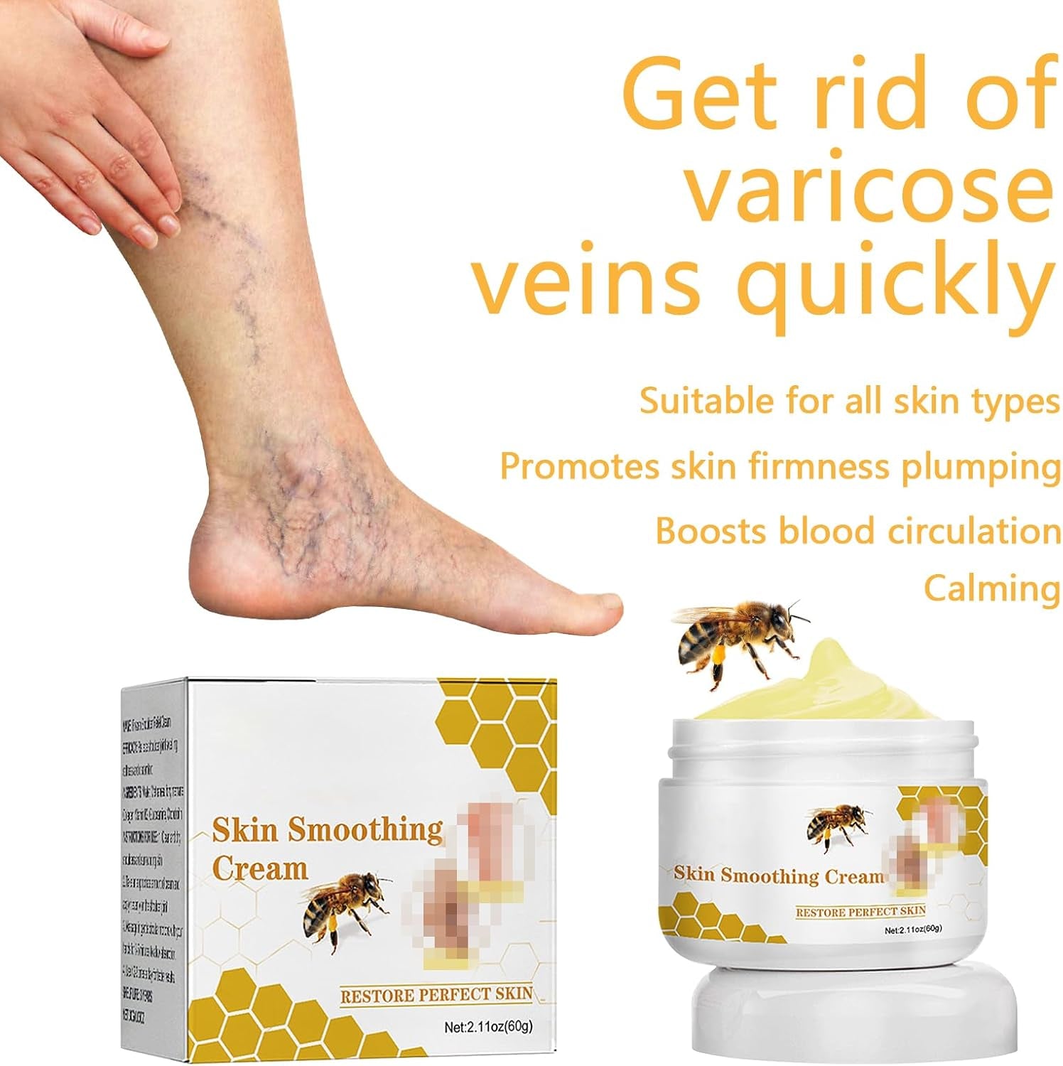 Furzero Crème Au Venin D'Abeille Contre Les Varices, Crème Contre Les Varices, Crème Contre Les Varices, Crème Au Venin D'Abeille Contre Les Varices, Crème Au Venin D'Abeille Contre La Douleur, Crème