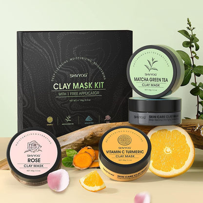 Kit de 4 masques d'argile pour le visage 240G